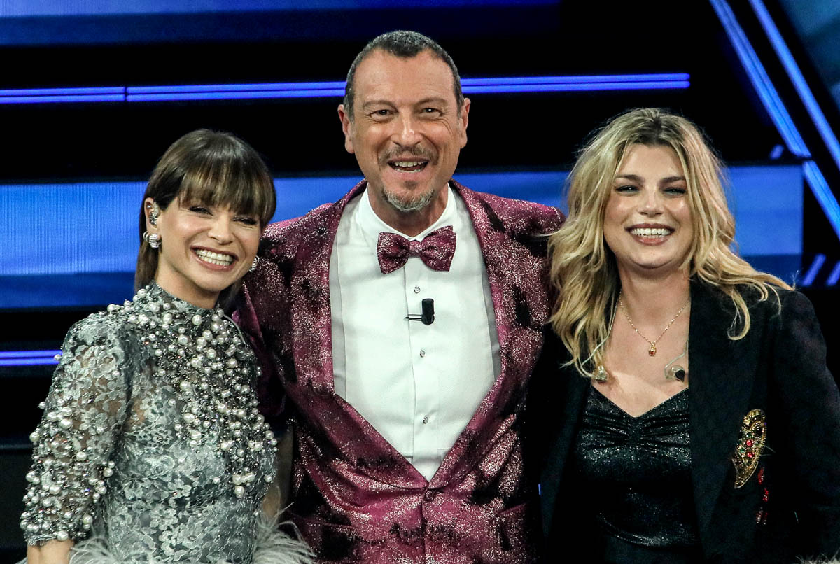 SANREMO (IMPERIA) 5 MARZO 2021 QUARTA SERATA DEL 71 FESTIVAL DELLA CANZONE ITALIANA DI SANREMO.
NELLA FOTOALESSANDRA AMOROSO - AMADEUS - EMMA MARRONE